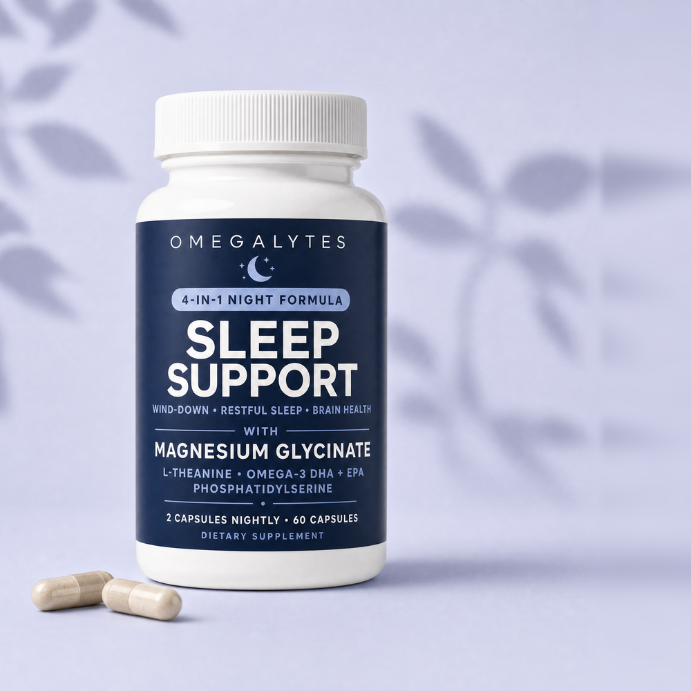 Omegalytes Sleep Support capsule bottle